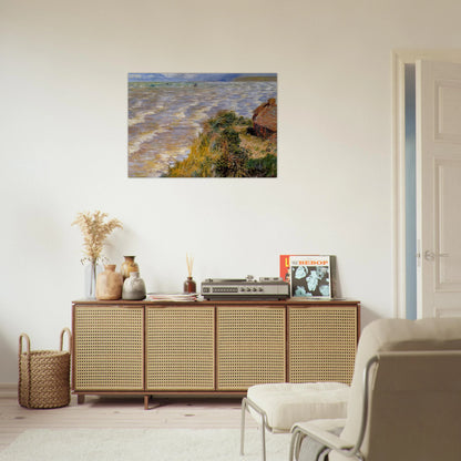 Rising Tide at Pourville - claude monet Brushed Aluminum Print - 70x100 cm / 28x40 inches | claude monet Aluminum Print | claude monet Prints