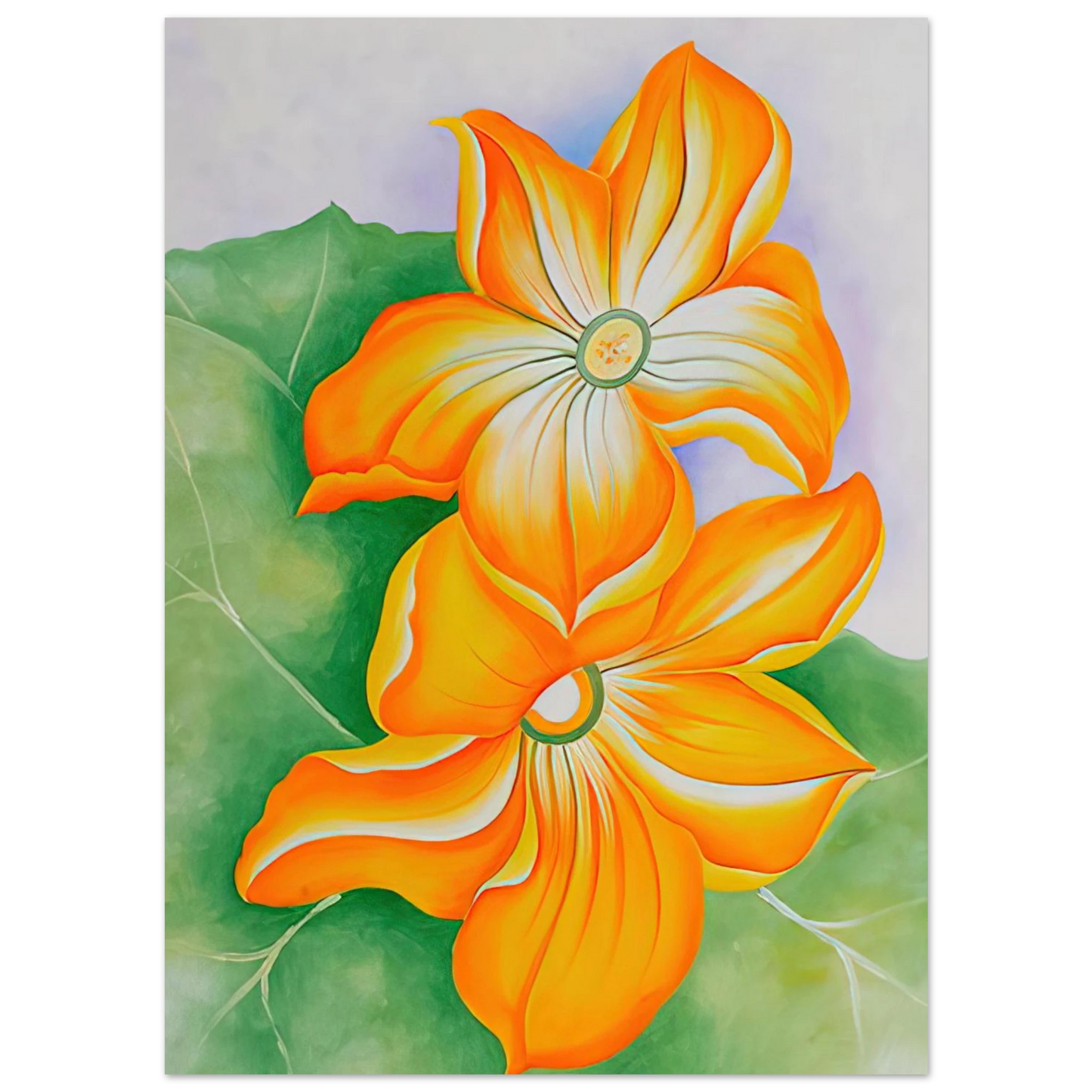 Georgia O'Keeffe - Squash Blossoms Fine Art Poster - 75x100 cm / 30x40 inches