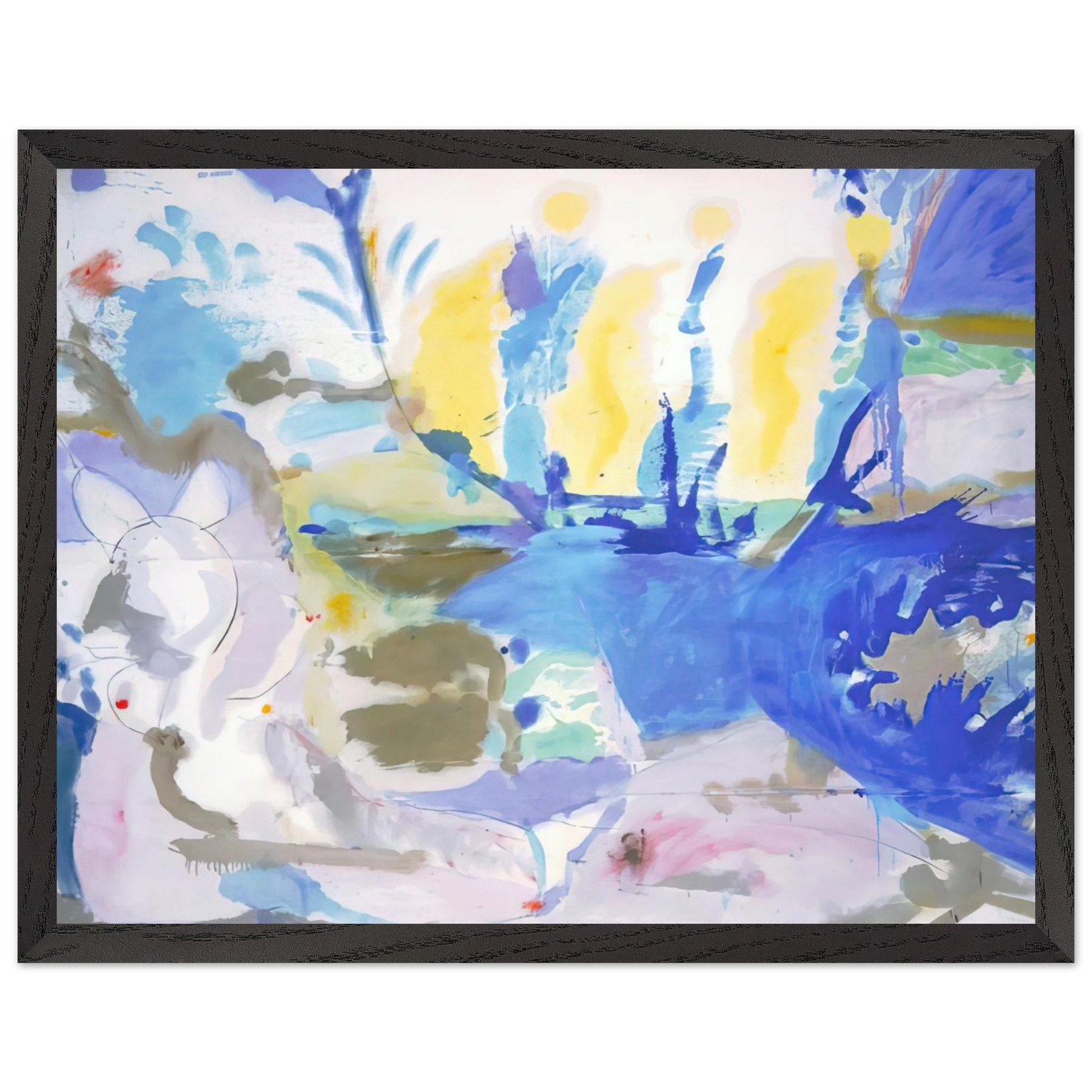 Helen Frankenthaler - Basque Beach - 1958 Wall art - 30x40 cm / 12x16 inches - Premium Wooden Framed Poster With Fine Art Paper - White frame