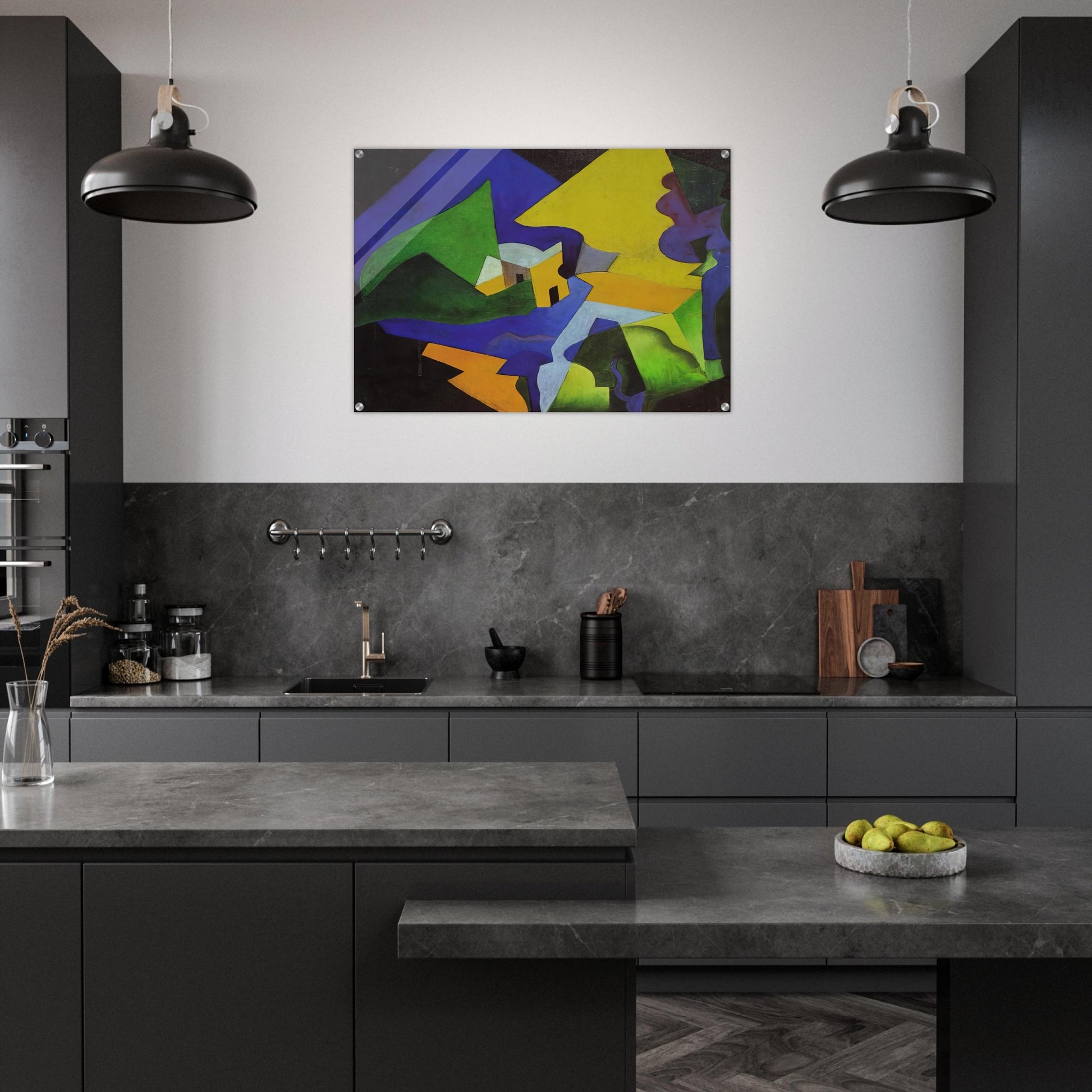 COSTRUZIONE SPAZIALE PAESAGGIO 1919 - Enrico Prampolini Acrylic Print - 70x100 cm / 28x40″ inches | Enrico Prampolini Wall Art | Enrico Prampolini Prints