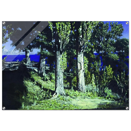 Cypresses on a Seashore. The Crimea - Arkhyp Kuindzhi Acrylic Print - 70x100 cm / 28x40″ inches | Arkhyp Kuindzhi Wall Art | Arkhyp Kuindzhi Prints