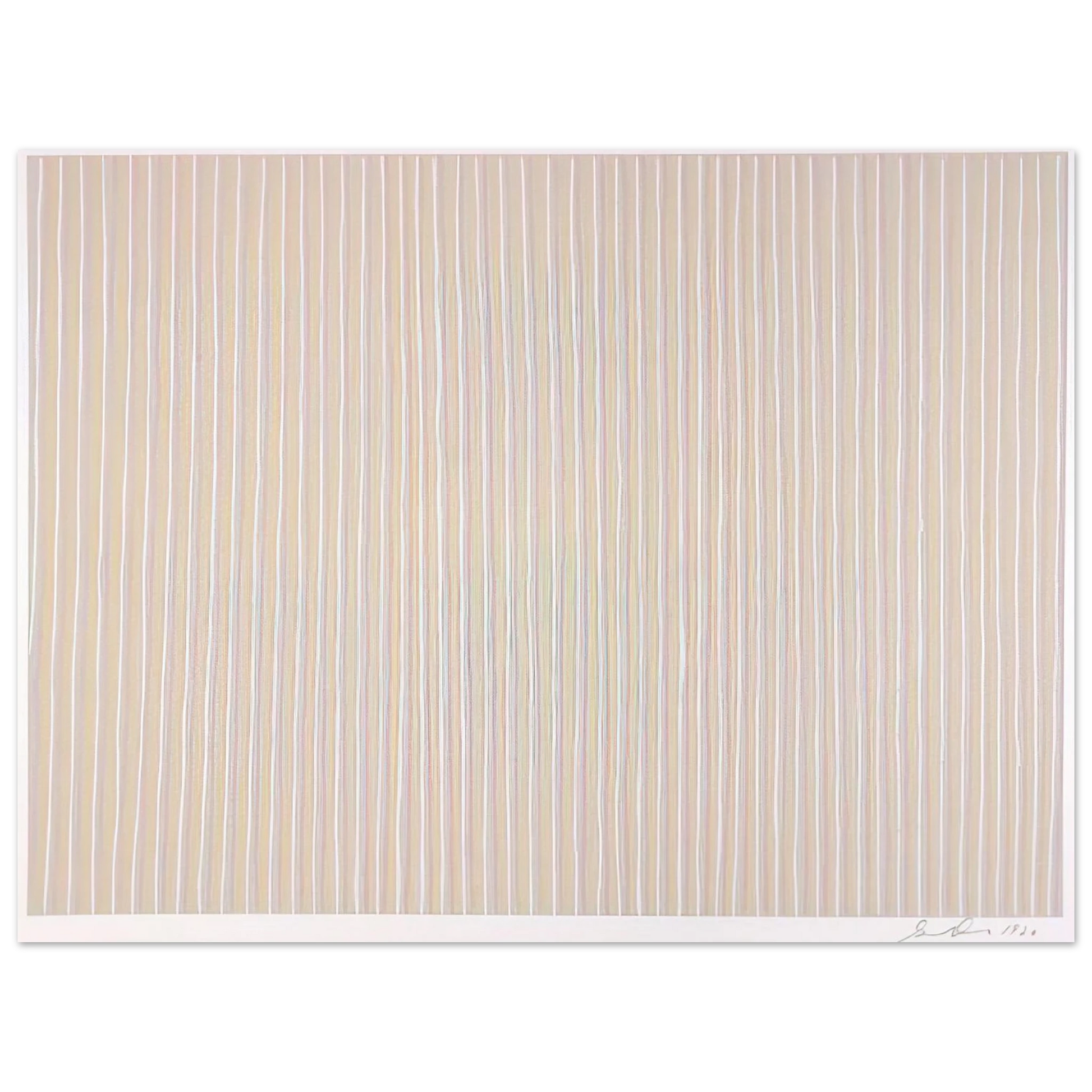 Gene Davis - Untitled Pink, Yellow and White - 1980 Fine Art Poster - Default Title