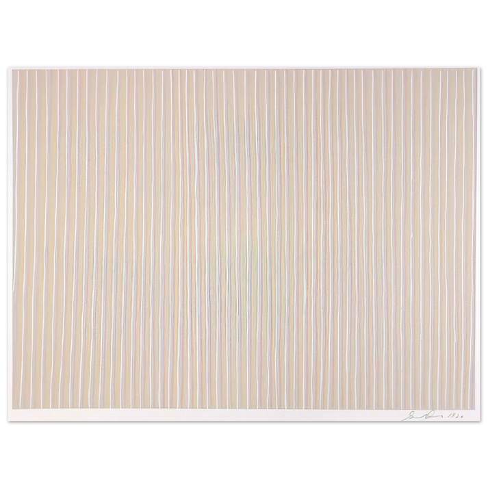 Gene Davis - Untitled Pink, Yellow and White - 1980  75x100 cm / 30x40inches Fine Art Poster