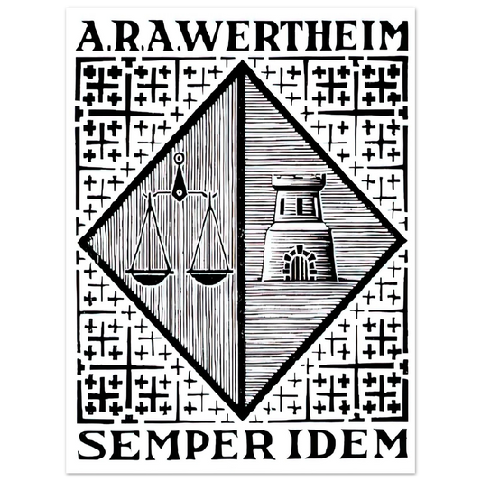 MC Escher - BOOKPLATE A R A WERTHEIM Wall Art - 21x29.7 cm / 8x12" - Fine Art Poster - -
