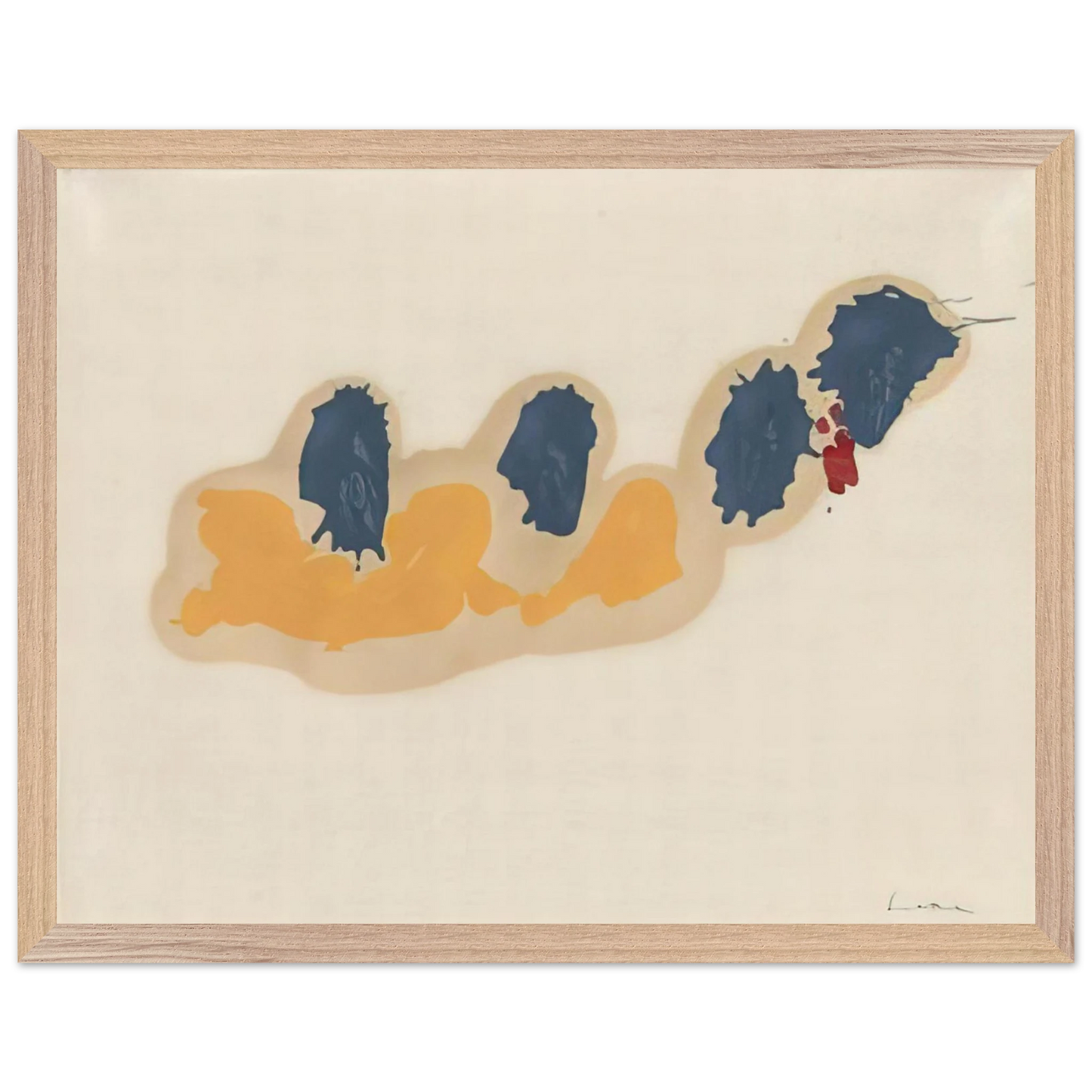 Helen Frankenthaler - April IV - 1960 Wall art - 21x29.7 cm / 8x12" - Premium Wooden Framed Poster With Fine Art Paper - Black frame