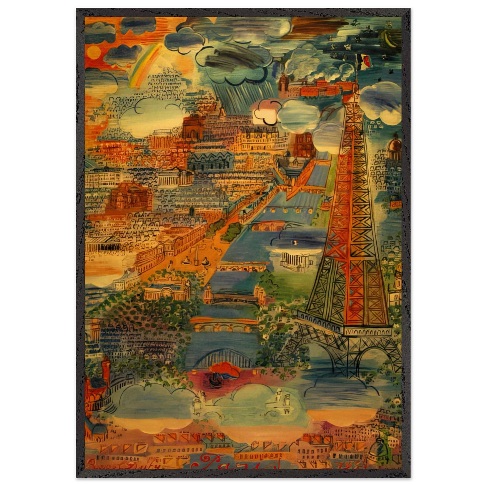 PARIS 1934 - Raoul Dufy Framed Art Print – Black Wooden Frame - Default Title - -Framed Art Print