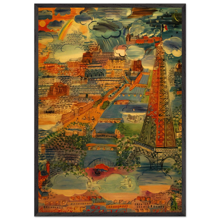PARIS 1934 - Raoul Dufy 70x100 cm / 28x40 inches Framed Art Print – Black Wooden Frame