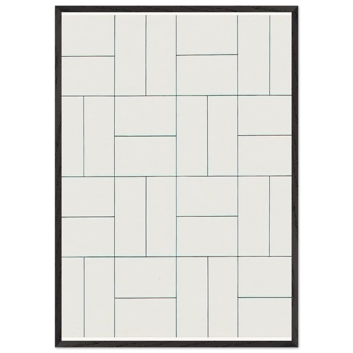 32 Rectangles - 1953 - Francois Morellet 70x100 cm / 28x40 inches Framed Art Print – Black Wooden Frame