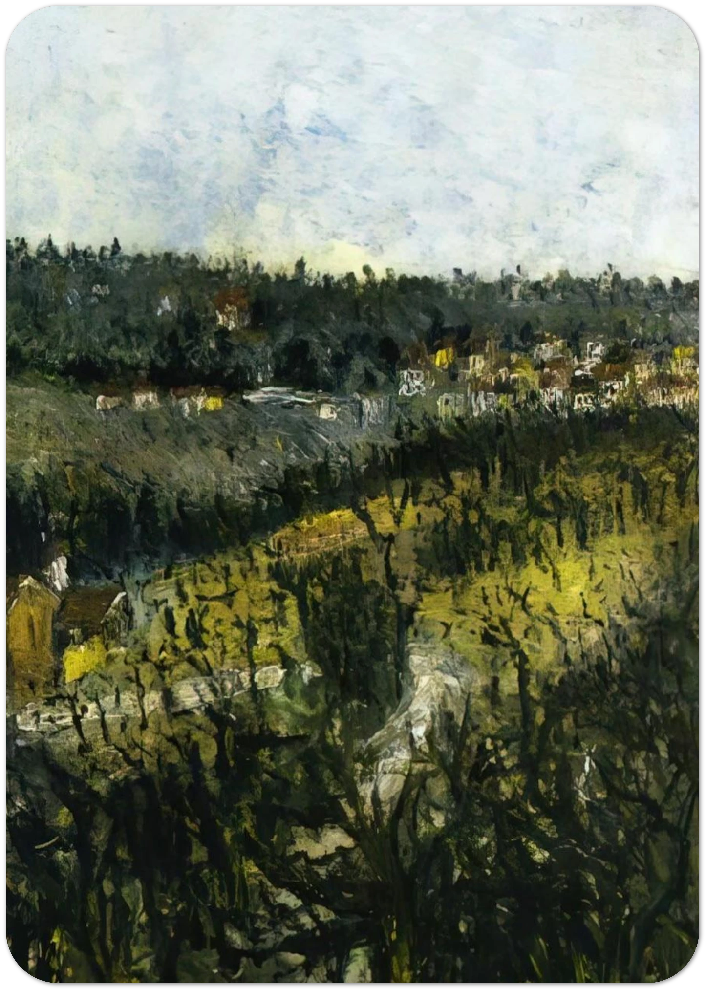 NEAR MONTMAGNY By Maurice Utrillo Pack of 10 Post Cards | Maurice Utrillo Post Cards | A6 (10.5 x 14.8 cm) - 4.1 x 5.8 inches