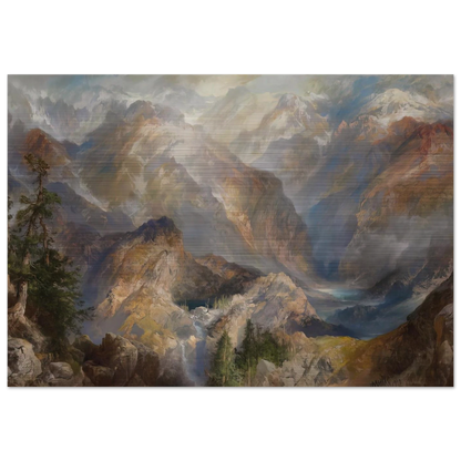 Morning in the Sierras - Thomas Moran Brushed Aluminum Print - 70x100 cm / 28x40 inches | Thomas Moran Aluminum Print | Thomas Moran Prints