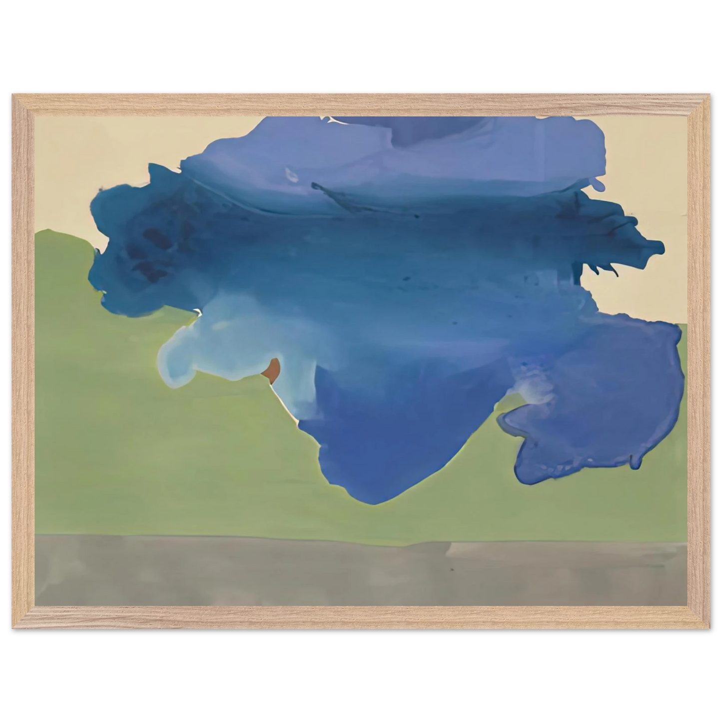 Helen Frankenthaler - The Bay, 1963- Wall Art - 60x80 cm / 24x32 inches - Premium Wooden Framed Poster With Fine Art Paper - Wood frame