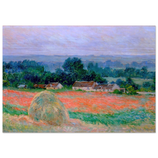 Haystack at Giverny - claude monet Brushed Aluminum Print - 70x100 cm / 28x40 inches | claude monet Aluminum Print | claude monet Prints
