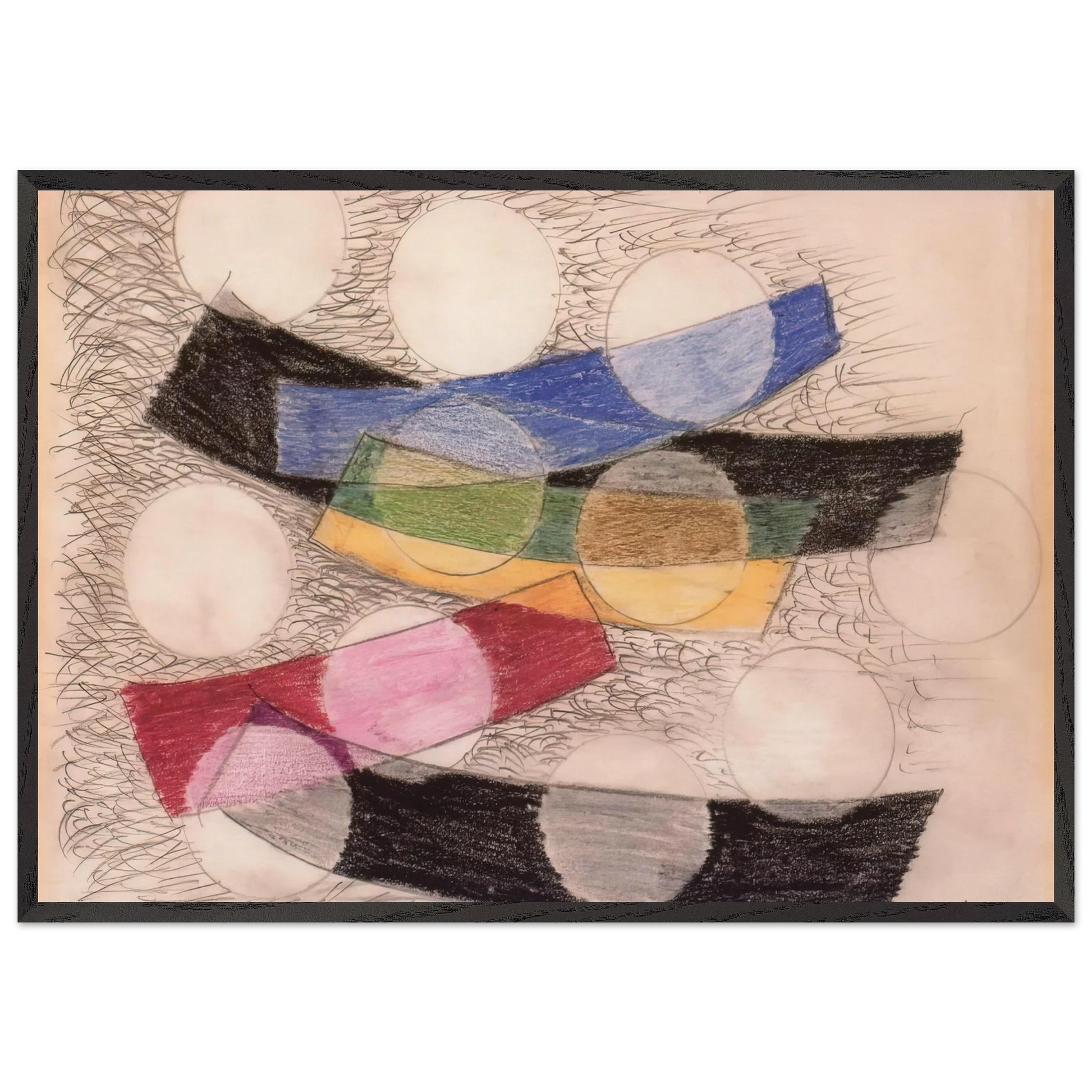 Floating Forms - Laszlo Moholy-Nagy Framed Art Print – Black Wooden Frame - Default Title - -Framed Art Print