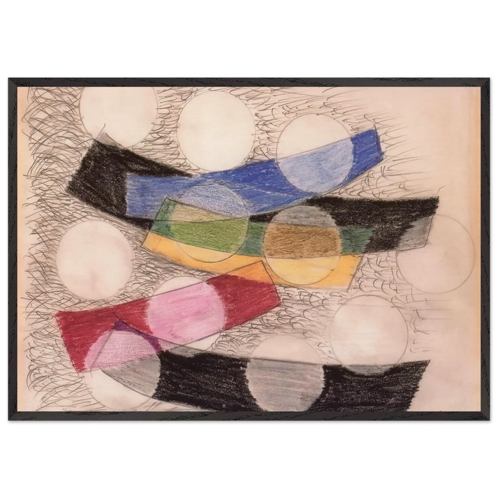 Floating Forms - Laszlo Moholy-Nagy 70x100 cm / 28x40 inches Framed Art Print – Black Wooden Frame