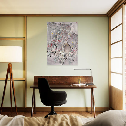 武夷山径 - Abstract Expressionism, Ink and wash painting - Wu Guanzhong Brushed Aluminum Print - 70x100 cm / 28x40 inches | Wu Guanzhong Aluminum Print | Wu Guanzhong Prints