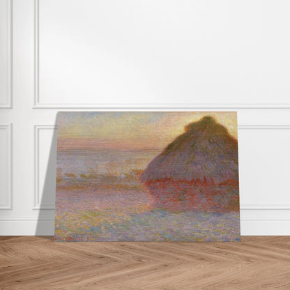 Grainstack Sunset - claude monet Brushed Aluminum Print - 70x100 cm / 28x40 inches | claude monet Aluminum Print | claude monet Prints