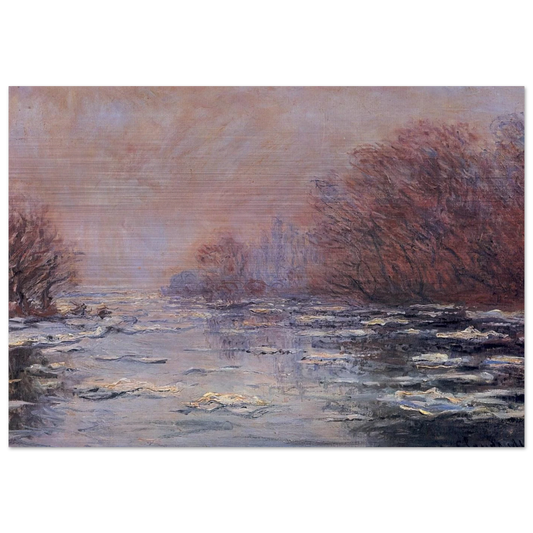 River Thawing near Vetheuil - claude monet Brushed Aluminum Print - 70x100 cm / 28x40 inches | claude monet Aluminum Print | claude monet Prints