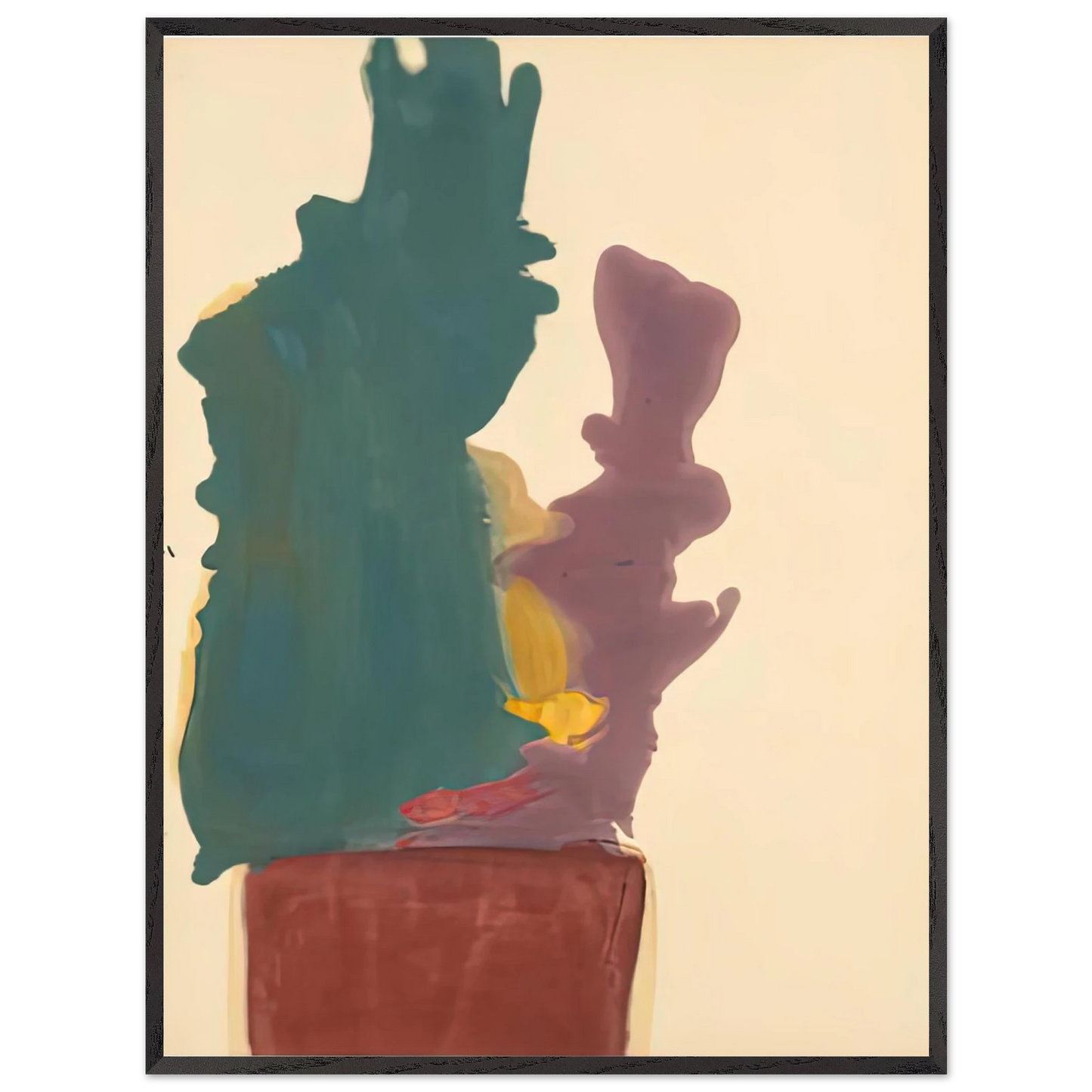 Helen Frankenthaler - Evil Spirit, 1963- Wall Art - 60x80 cm / 24x32 inches - Premium Wooden Framed Poster With Fine Art Paper - Black frame
