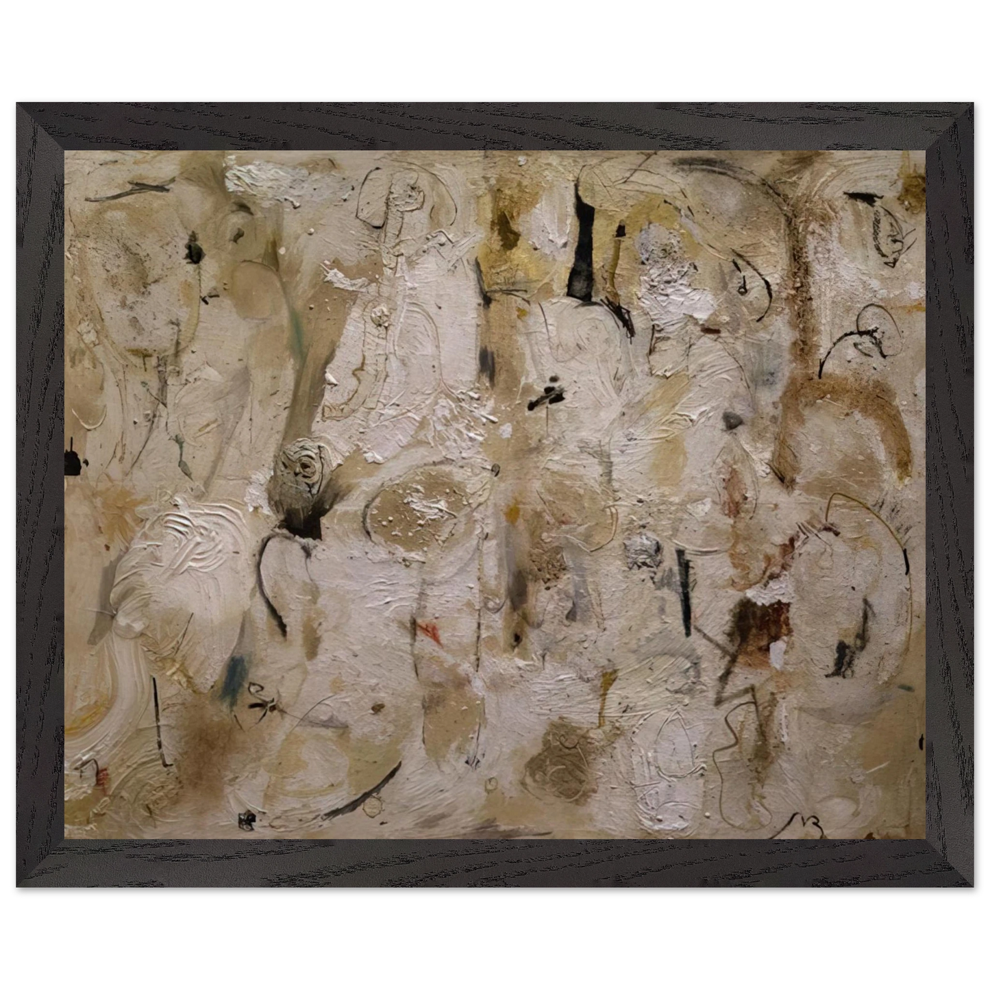 Helen Frankenthaler - Painted on 21st Street - 1951 Wall art - 27x35 cm / 11x14 inches - Premium Wooden Framed Poster With Fine Art Paper - Black frame