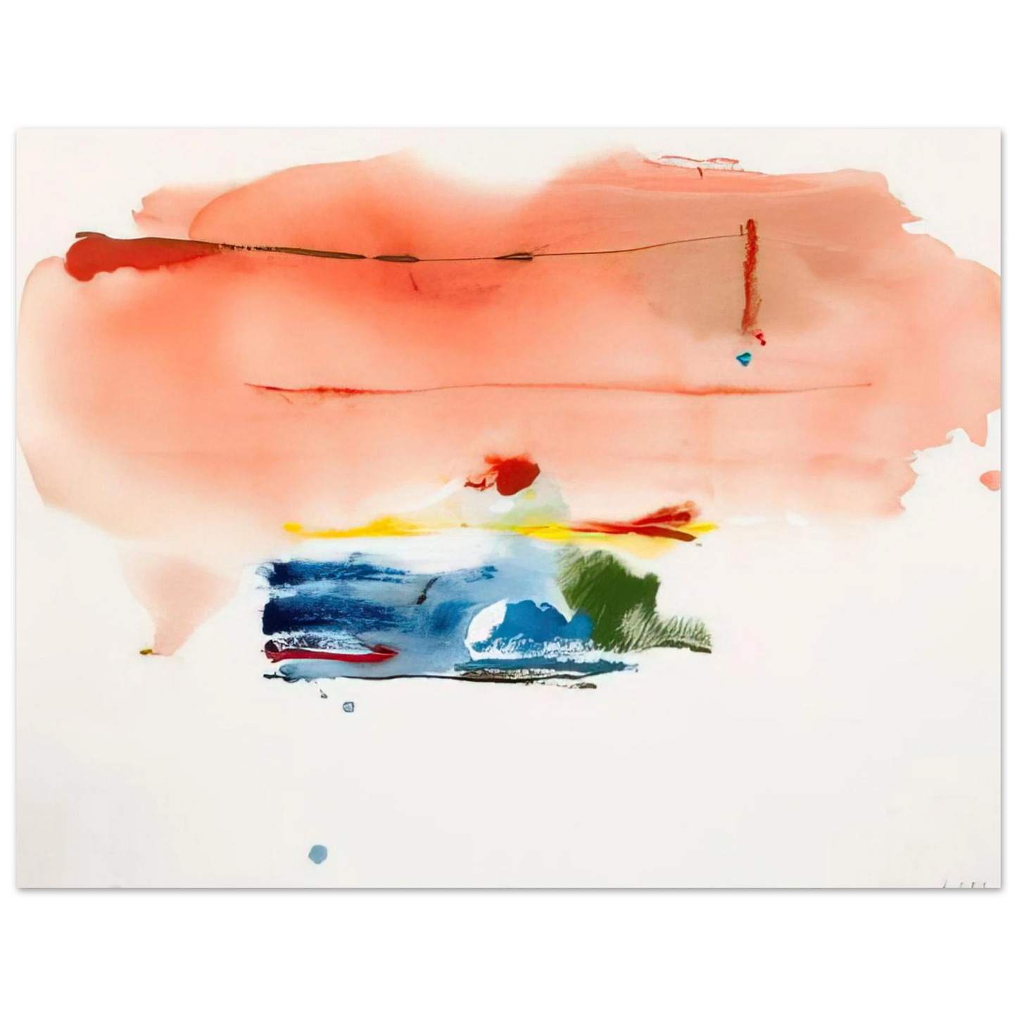 Helen Frankenthaler - Santa Fe II - 1986 Wall art - A1 (59.4 x 84.1  cm) - Premium Wooden Framed Poster With Fine Art Paper - Black frame