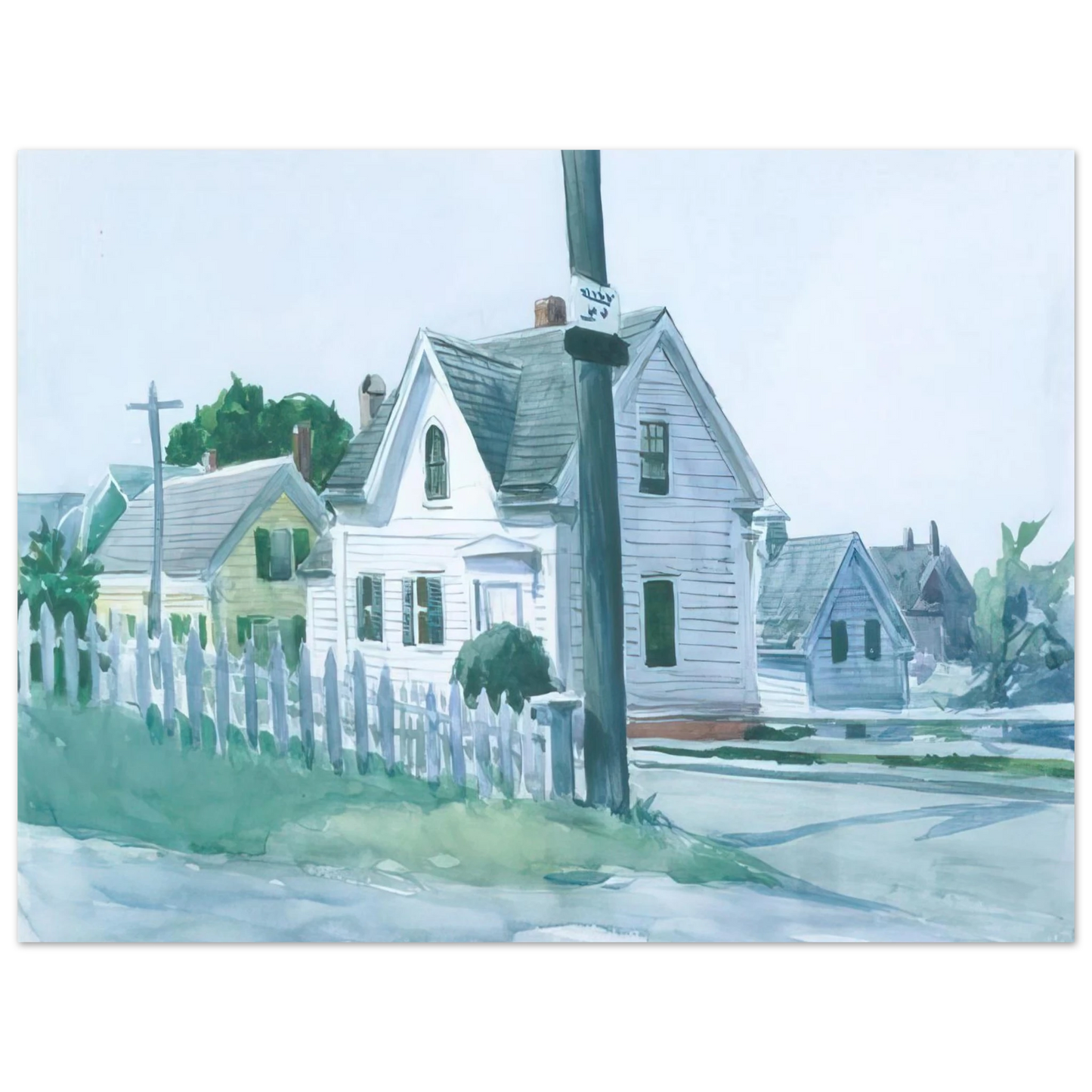 Edward Hopper - White House with Dormer Window Fine Art Poster - 13x18 cm / 5x7 inches