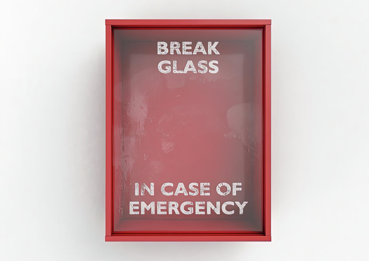 Break In Case of Emergency Box Art Print | RedKalion