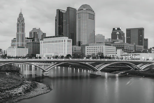 Columbus Skyline Art Print | Black & White Fine Art Print | RedKalion
