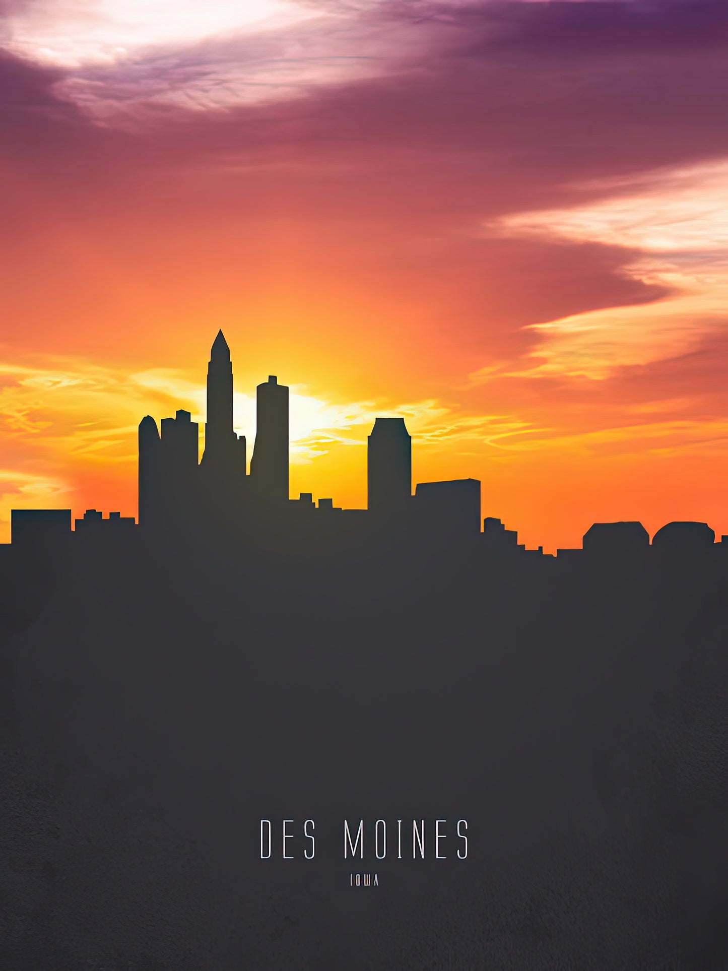 Des Moines Sunset Art Print | Premium Fine Art Print | RedKalion