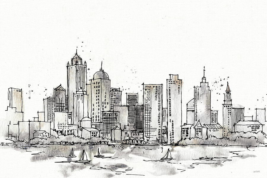 Drawing of Skyline Art Print | Museum-Quality Fine Art Print | RedKalion