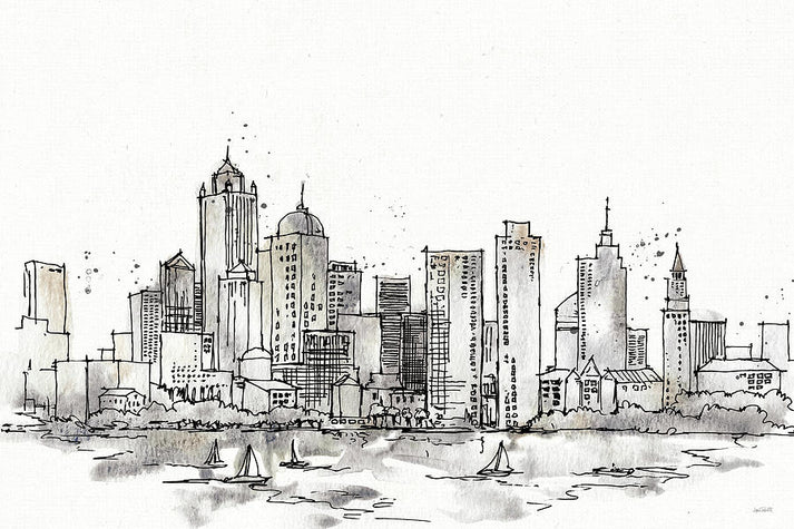 Drawing of Skyline Art Print | Museum-Quality Fine Art Print | RedKalion