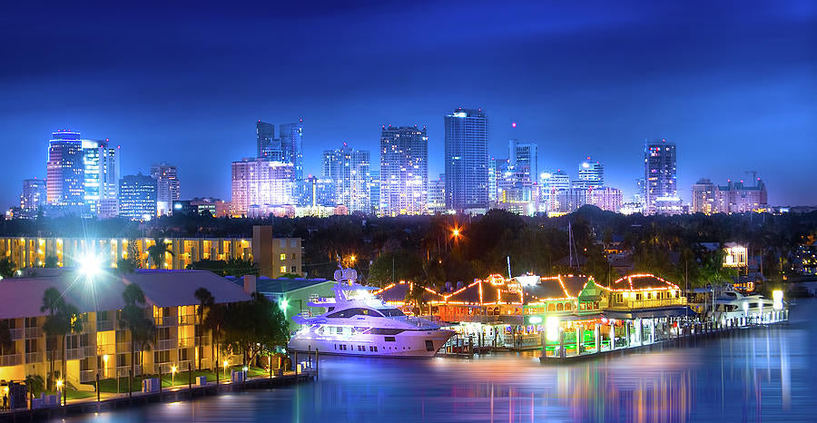 Fort Lauderdale Skyline Art Print | Premium Fine Art Print | RedKalion