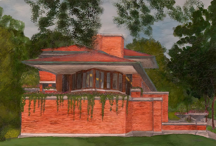 Frank Lloyd Wright Paintings: Robie House Art Print | RedKalion
