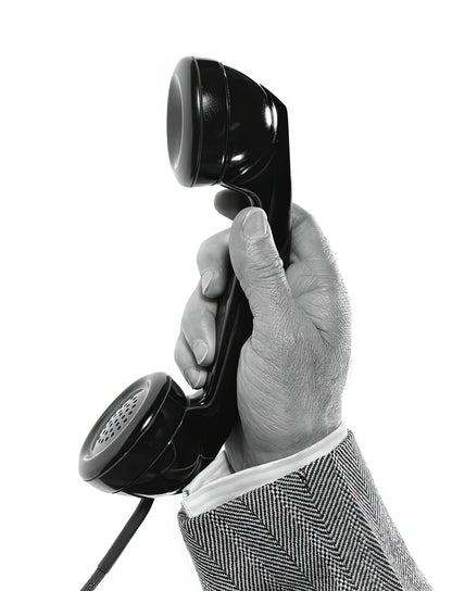 Hand Holding Telephone Art Print | 1950s Mid-Century Modern Fine Art | RedKalion
