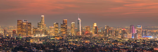 Los Angeles Skyline at Sunset Art Print | Premium Fine Art Print | RedKalion