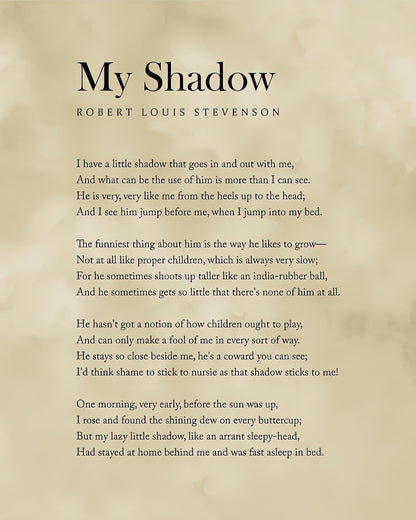 Louis Stevenson Poems Art Print | My Shadow Typography | RedKalion