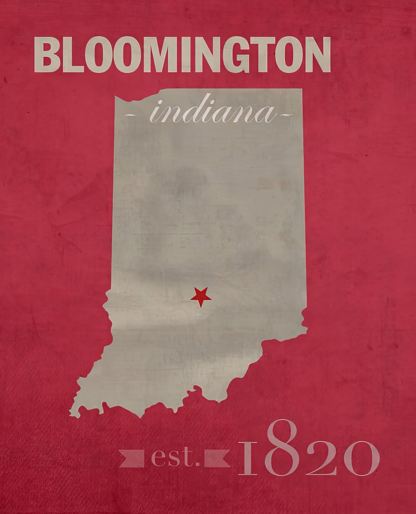 Map of Indiana University Bloomington Art Print | RedKalion