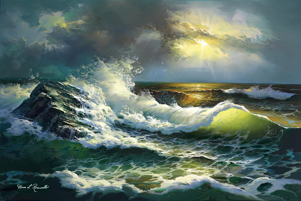 Paintings of Ocean Waves Art Print | RedKalion
