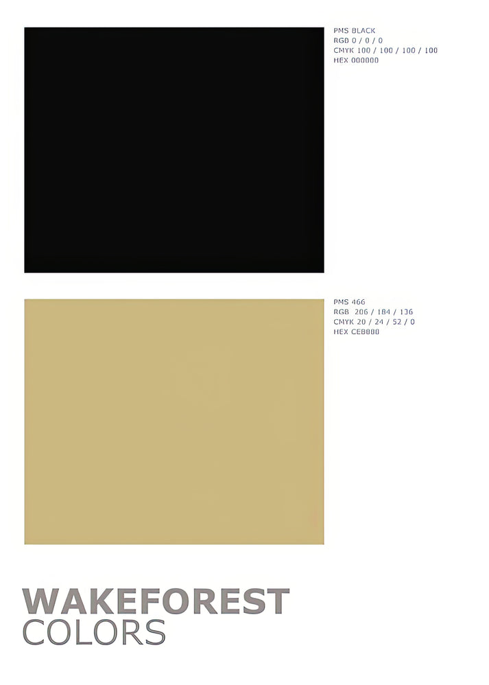 Wake Forest University Colors Art Print | Official Team Palette | RedKalion