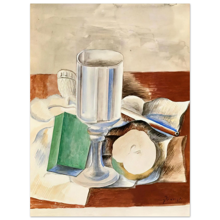 Pablo Picasso - Still life with a Glass and an Apple - 1914  75x100 cm / 30x40inches Fine Art Poster