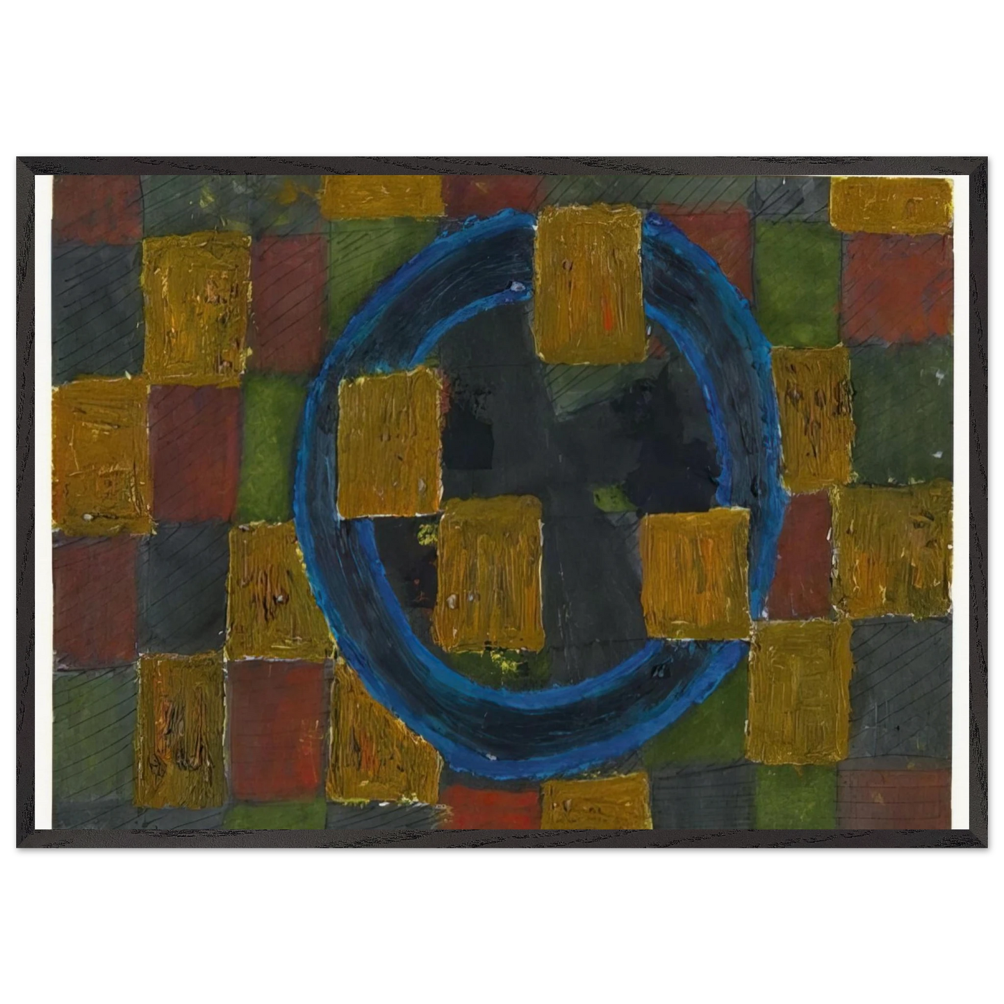 Kreise und Quadrate - 1963 - Johannes Itten Framed Art Print – Black Wooden Frame - Default Title - -Framed Art Print