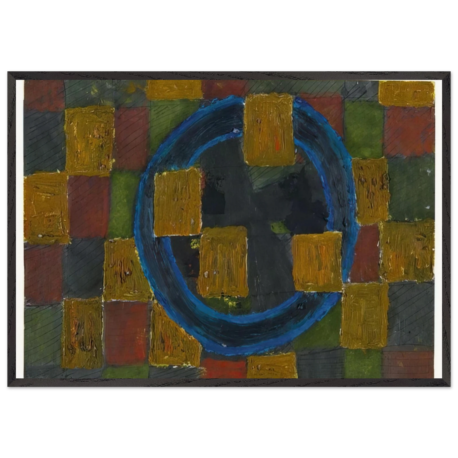 Kreise und Quadrate - 1963 - Johannes Itten Framed Art Print – Black Wooden Frame - Default Title - -Framed Art Print