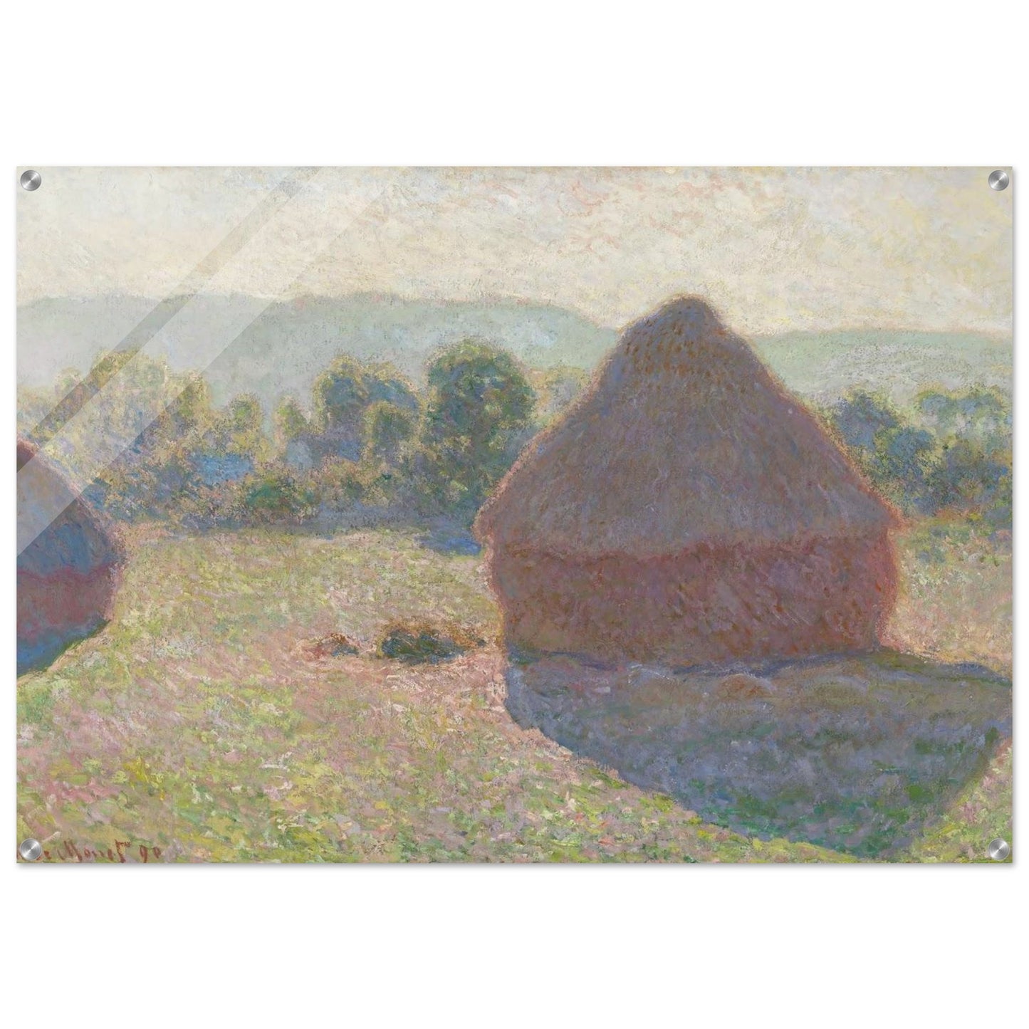 Haystacks, midday - claude monet Acrylic Print - 70x100 cm / 28x40″ inches