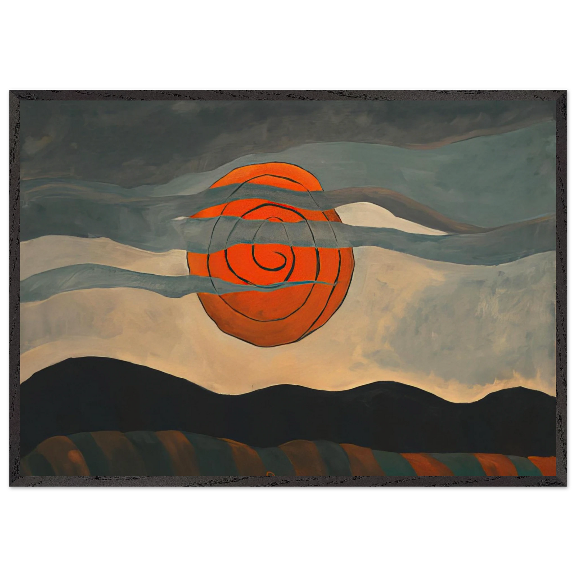 Red Sun - 1935 - Arthur Dove Framed Art Print – Black Wooden Frame - Default Title - -Framed Art Print