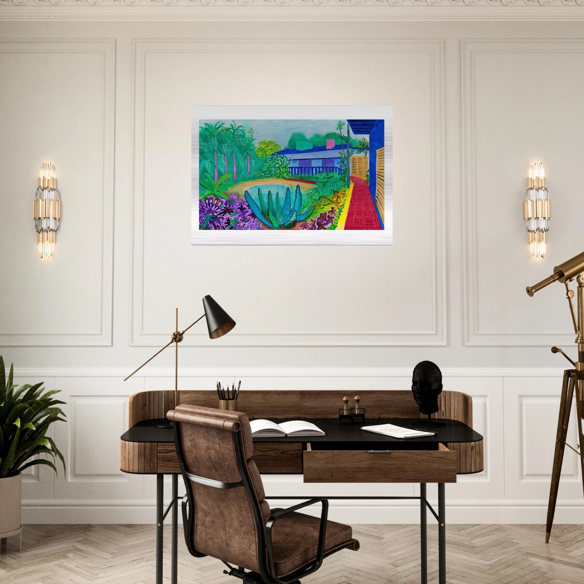 David Hockney - David Hockney Brushed Aluminum Print - 70x100 cm / 28x40 inches | David Hockney Aluminum Print | David Hockney Prints