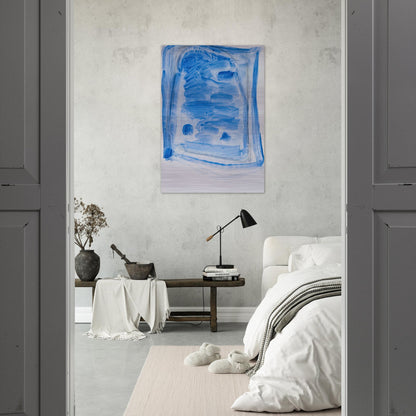 Sketchy Cobaltic Blue Flag - 2009 - Ralston Crawford Brushed Aluminum Print - 70x100 cm / 28x40 inches | Ralston Crawford Aluminum Print | Ralston Crawford Prints