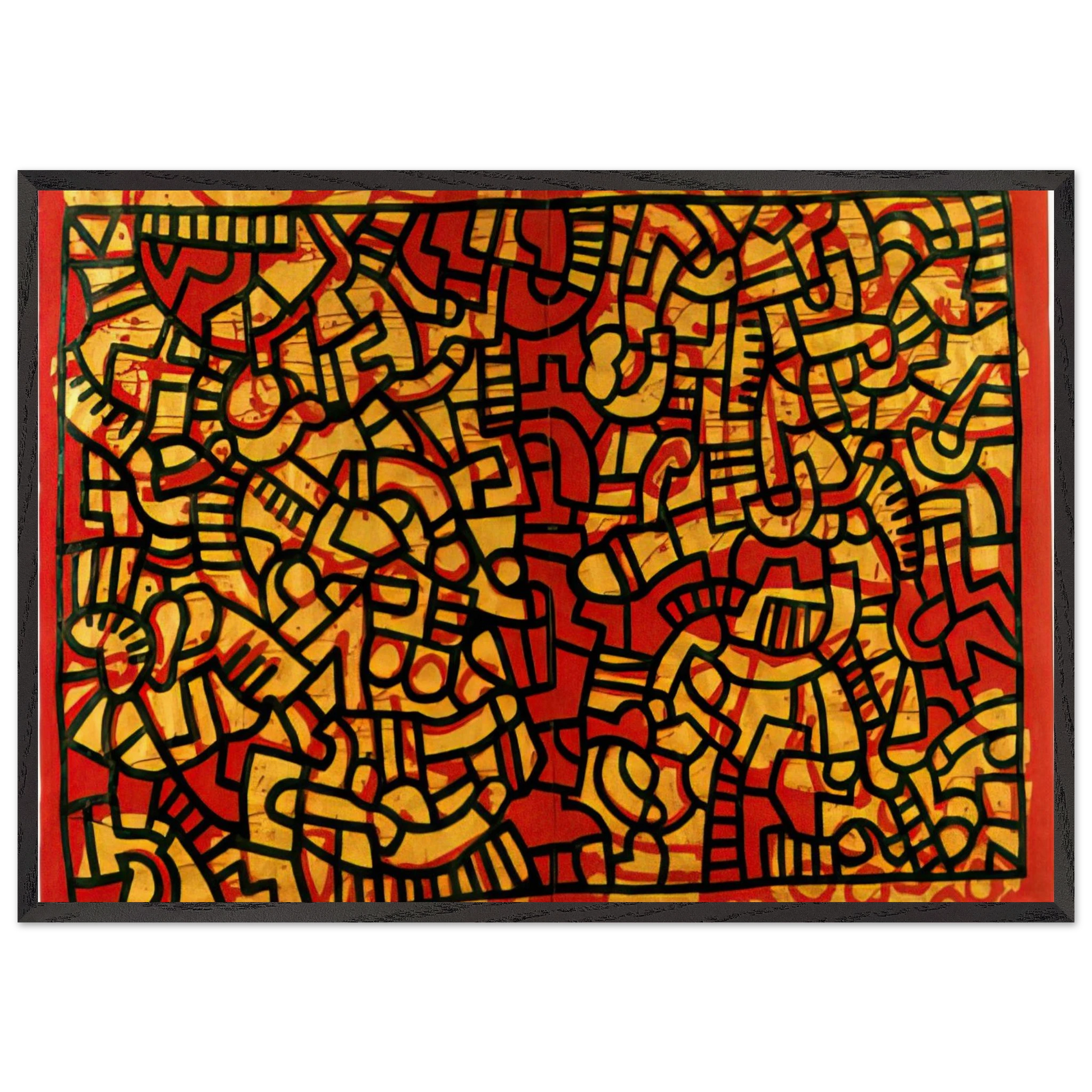 UNTITLED 1979 N2 - Keith Haring Framed Art Print – Black Wooden Frame - Default Title - -Framed Art Print