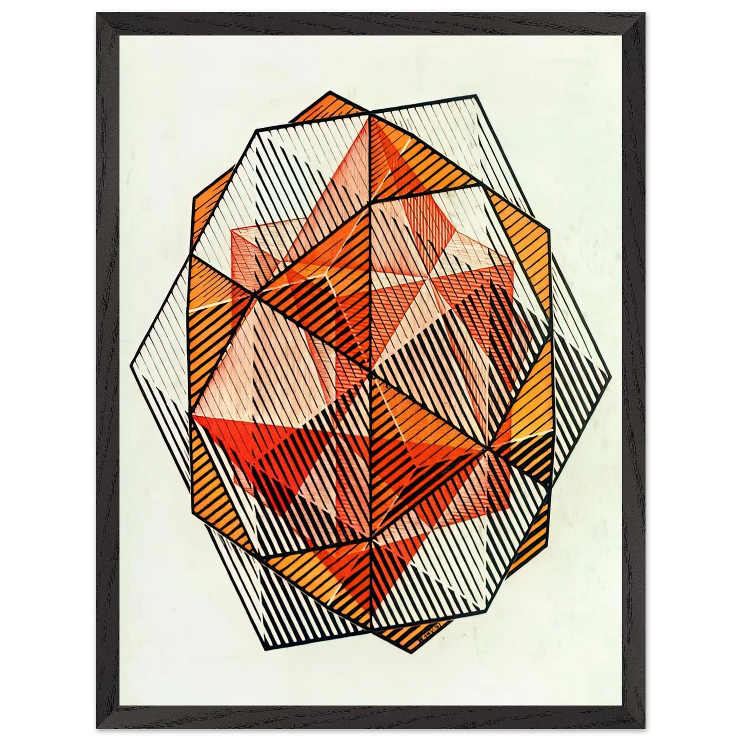 MC Escher - FOUR REGULAR SOLIDS Wall Art - 60x80 cm / 24x32 inches - Premium Wooden Framed Poster With Fine Art Paper - White frame
