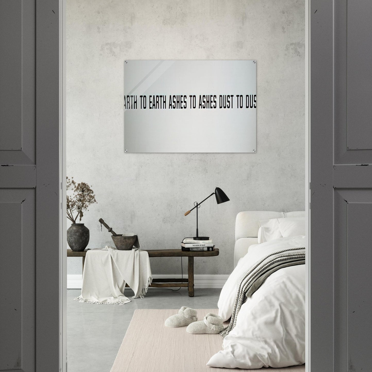 Earth to Earth Ashes to Ashes Dust to Dust - 1970 - Lawrence Weiner Acrylic Print - 70x100 cm / 28x40″ inches | Lawrence Weiner Wall Art | Lawrence Weiner Prints