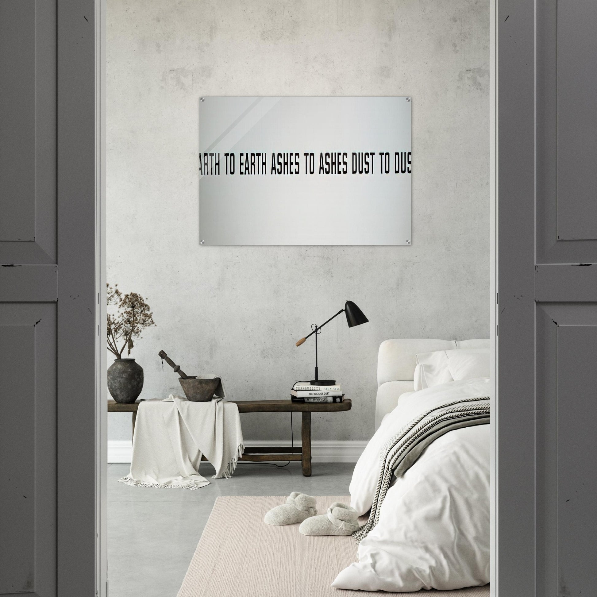 Earth to Earth Ashes to Ashes Dust to Dust - 1970 - Lawrence Weiner Acrylic Print - 70x100 cm / 28x40″ inches | Lawrence Weiner Wall Art | Lawrence Weiner Prints