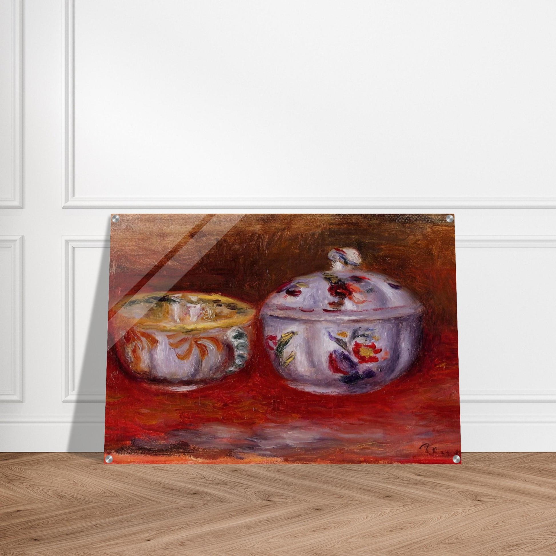 Still Life with Fruit Bowl - Pierre-Auguste Renoir Acrylic Print - 70x100 cm / 28x40″ inches